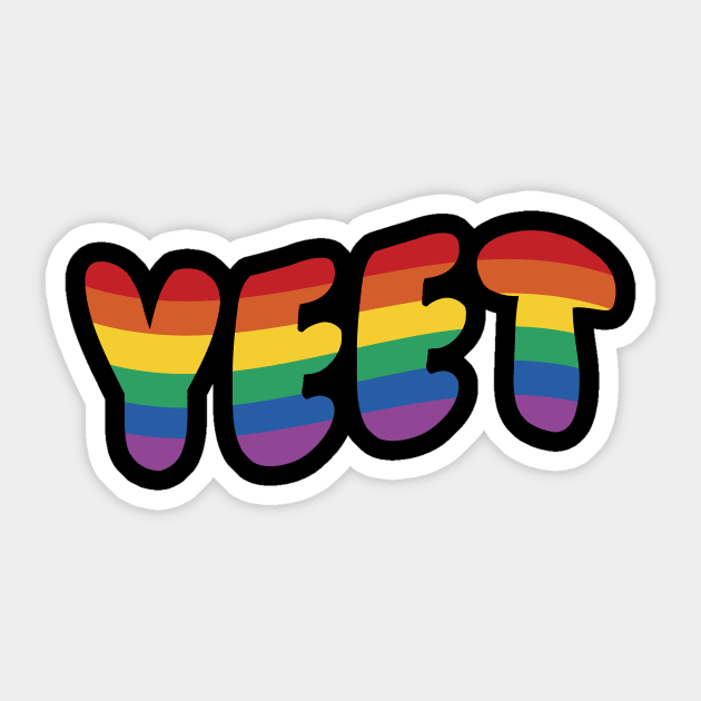 Yeet Gay Pride Flag Rainbow Funny LGBTQ Meme Sticker by graphicbombdesigns